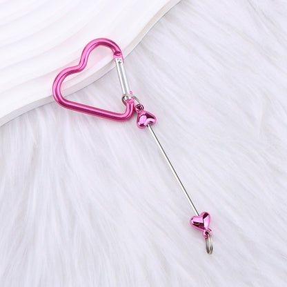 New DIY beaded love pole mountaineering buckle, gourd hook keychain wallet, backpack pendant heart-shaped outdoor use