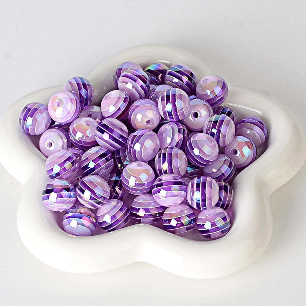 100Pcs 16mm jelly candy color striped beads color beads loose beads DIY handmade bead pen mobile phone chain material accessories
