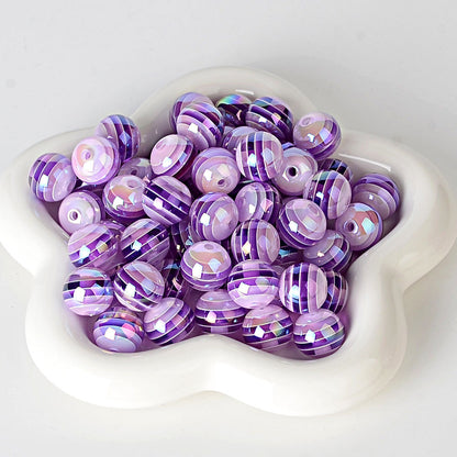 100Pcs 16mm jelly candy color striped beads color beads loose beads DIY handmade bead pen mobile phone chain material accessories