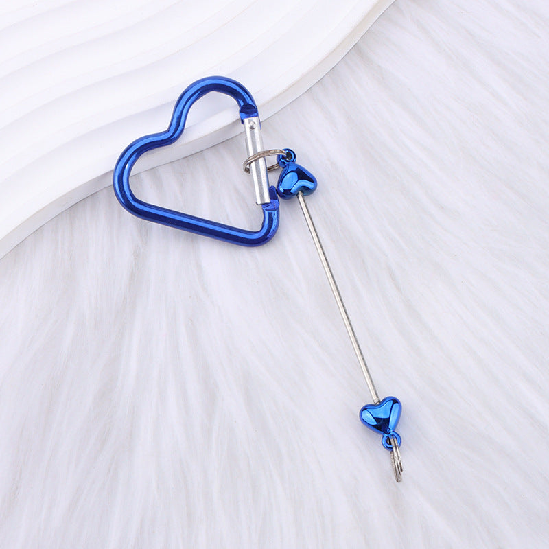 New DIY beaded love pole mountaineering buckle, gourd hook keychain wallet, backpack pendant heart-shaped outdoor use
