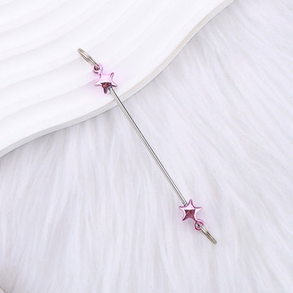 New love gourd flower star shape DIY beaded pole, metal keychain accessories pendant beaded pole