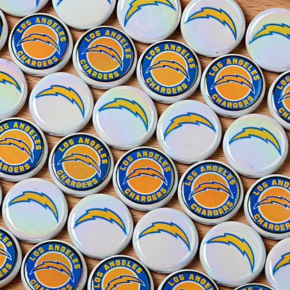 100Pcs 24mm NFL Football Team Acrylic Double Sided Printed Through Hole Beads DIY Bracelet Round Cake Beads