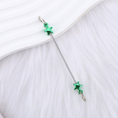 New love gourd flower star shape DIY beaded pole, metal keychain accessories pendant beaded pole