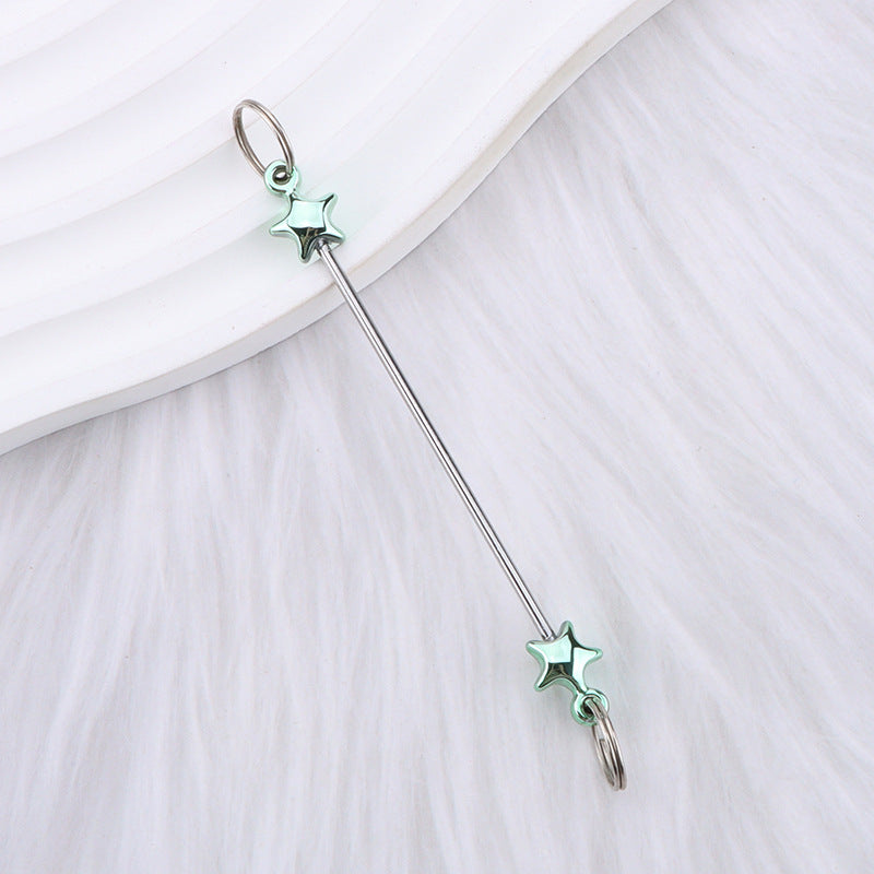 New love gourd flower star shape DIY beaded pole, metal keychain accessories pendant beaded pole