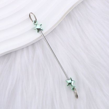 New love gourd flower star shape DIY beaded pole, metal keychain accessories pendant beaded pole