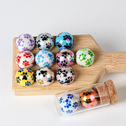 Spot 20mmUV plated colored cat paw beaded DIY jewelry mobile phone chain beaded pen and other hand-woven accessories wholesale