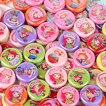 100Pcs UV strawberry girl printed beads DIY bead pen mobile phone chain keychain car hanging, etc. With DIY bracelet loose beads