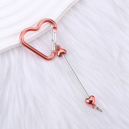 New DIY beaded love pole mountaineering buckle, gourd hook keychain wallet, backpack pendant heart-shaped outdoor use