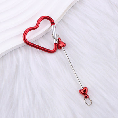 New DIY beaded love pole mountaineering buckle, gourd hook keychain wallet, backpack pendant heart-shaped outdoor use