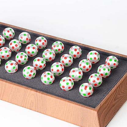 100Pcs Holiday Party Printed Beads Color Red and Green Polka Dots Through Hole Beads DIY Handmade Bead Pen Mobile Phone Chain Accessories