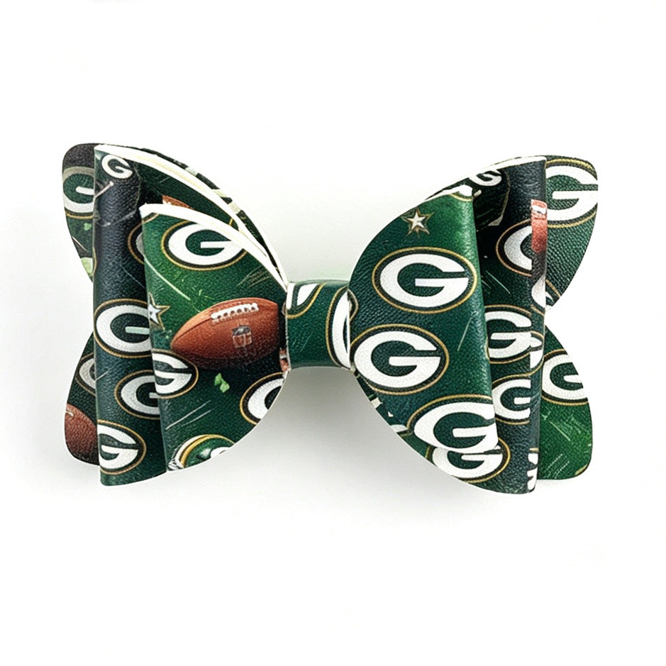 Cross-border fashion football team bow creative fashion PU beaded new DIY acrylic sugar loose beads