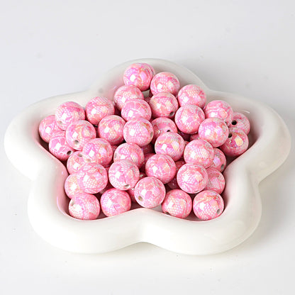 100Pcs UV plated color printing lace beaded DIY jewelry beaded pen mobile phone chain keychain car hanging and other accessories