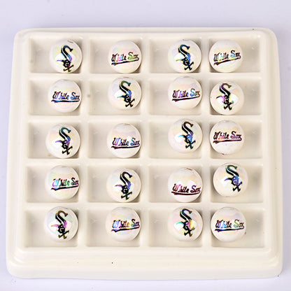 100Pcs acrylic printing MLB baseball round beads 16MM loose beads DIY bead pen car hanging accessories
