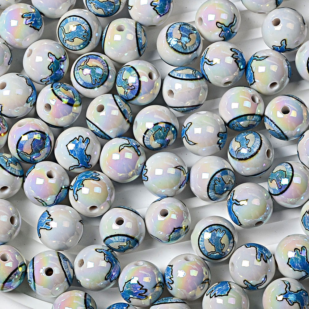 100Pcs 16MM American NFL32 football teams printed round beads DIY double-sided printed bead pen car hanging mobile phone with