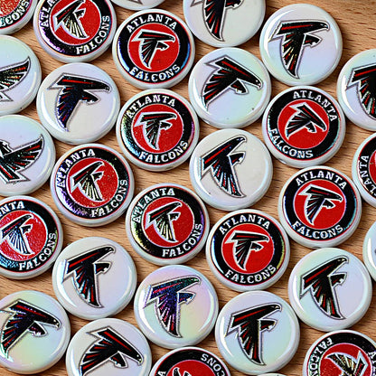 100Pcs 24mm NFL Football Team Acrylic Double Sided Printed Through Hole Beads DIY Bracelet Round Cake Beads