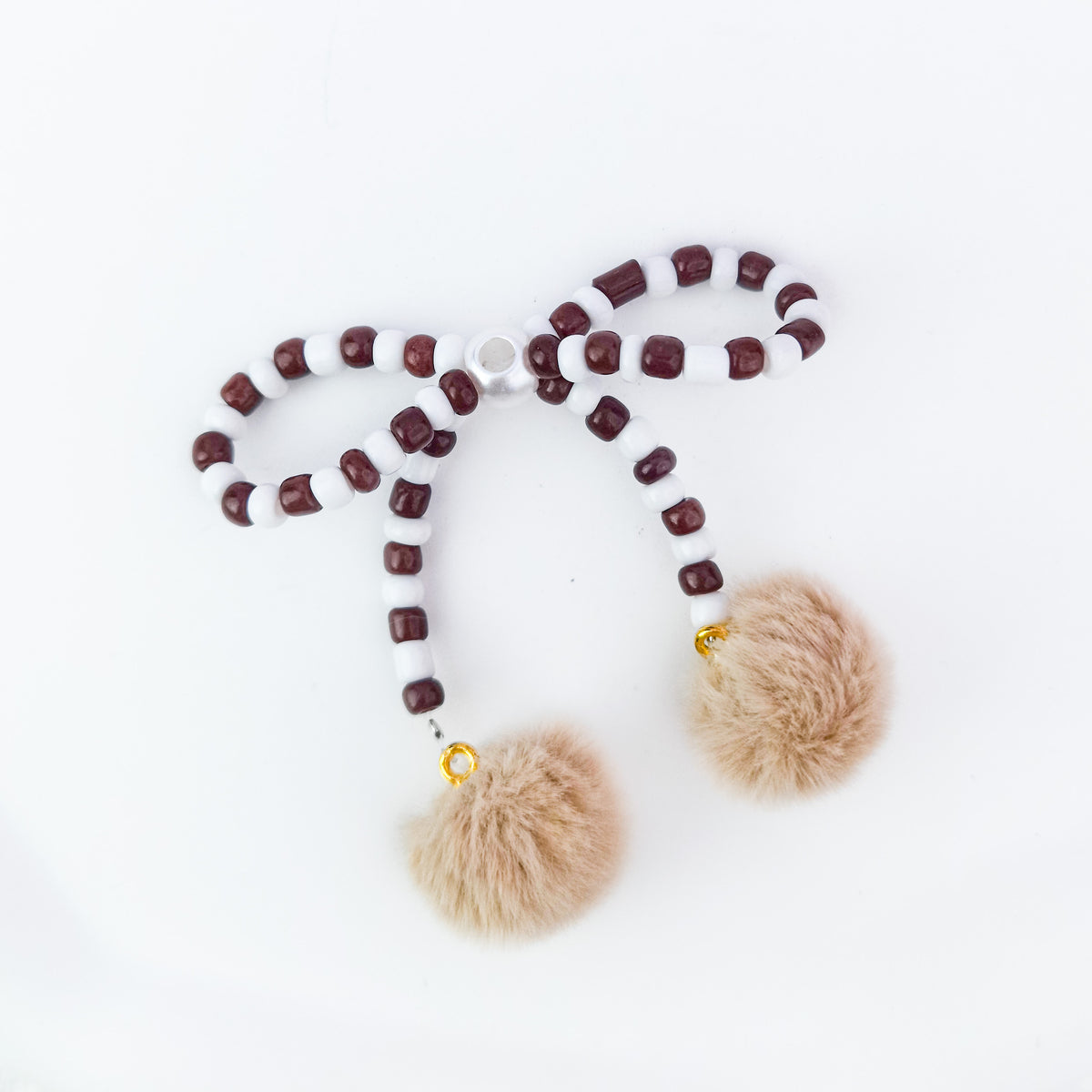 Versatile bow cute pen beaded DIY accessories mobile phone hanging beaded chain millet beads finished bow accessories