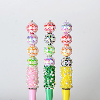 100Pcs 16mm Christmas full print elk acrylic beads DIY handmade beaded earrings bracelet material jewelry accessories