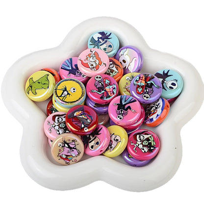 100Pcs acrylic solid color plating color printing Halloween vertical hole DIY Douyin live broadcast mobile phone rope keychain string pen accessories