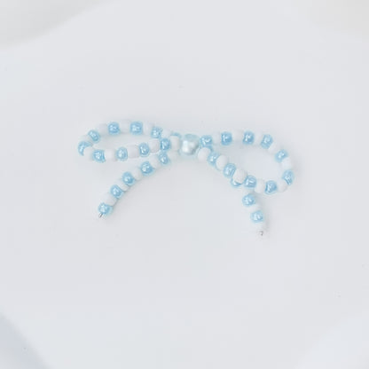 Versatile bow cute pen beaded DIY accessories mobile phone hanging beaded chain millet beads finished bow accessories