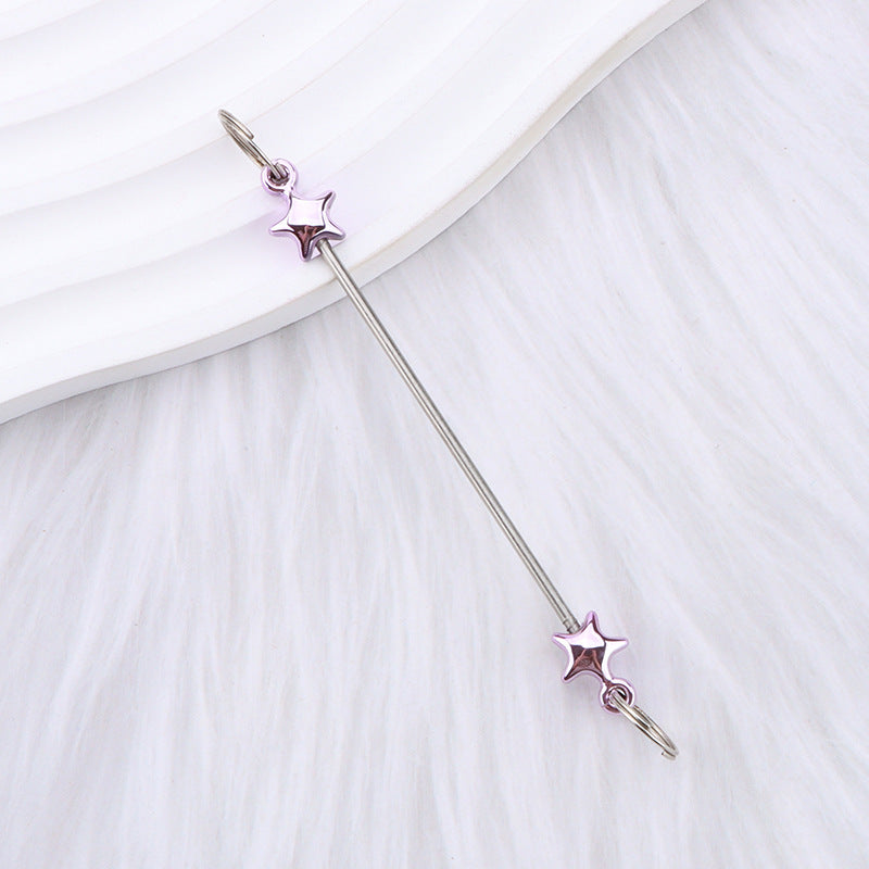 New love gourd flower star shape DIY beaded pole, metal keychain accessories pendant beaded pole