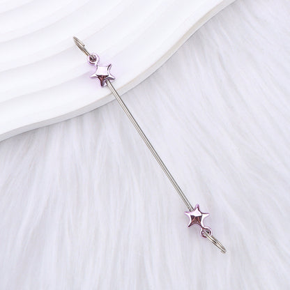 New love gourd flower star shape DIY beaded pole, metal keychain accessories pendant beaded pole
