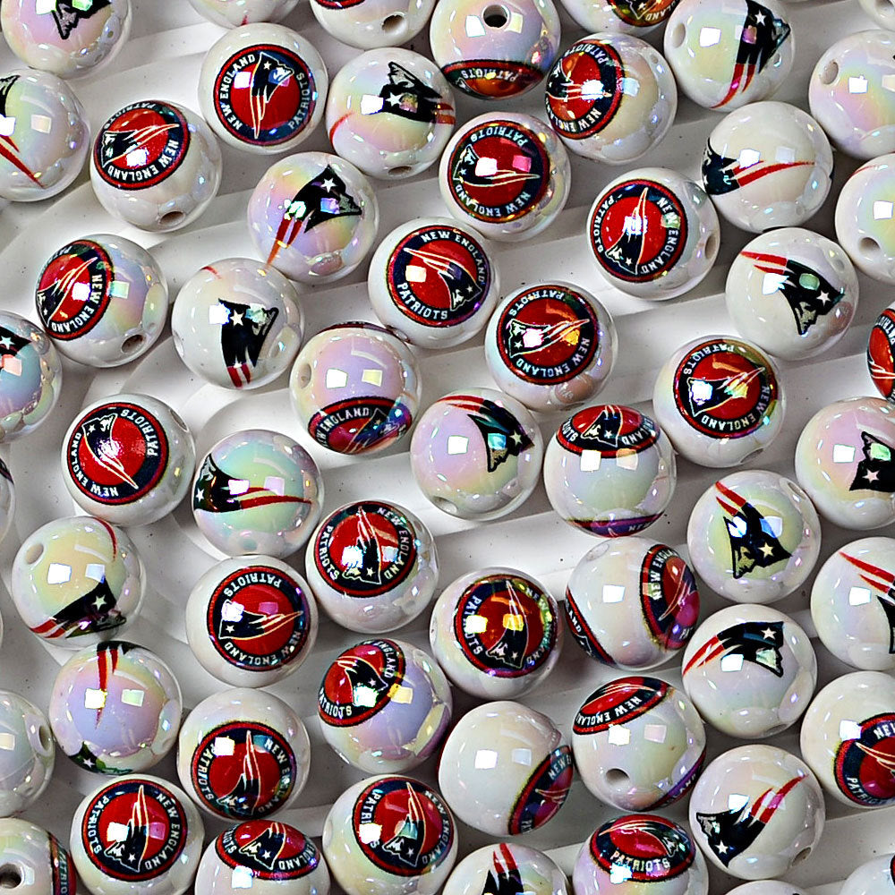 100Pcs 16MM American NFL32 football teams printed round beads DIY double-sided printed bead pen car hanging mobile phone with