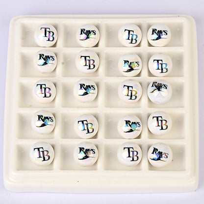 100Pcs acrylic printing MLB baseball round beads 16MM loose beads DIY bead pen car hanging accessories