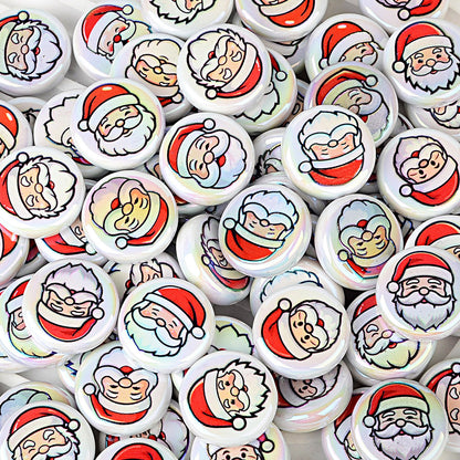 100Pcs Christmas themed acrylic flat beads Santa snowman Christmas tree gingerbread man DIY handmade accessories wholesale