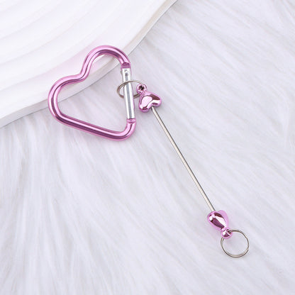 New DIY beaded love pole mountaineering buckle, gourd hook keychain wallet, backpack pendant heart-shaped outdoor use