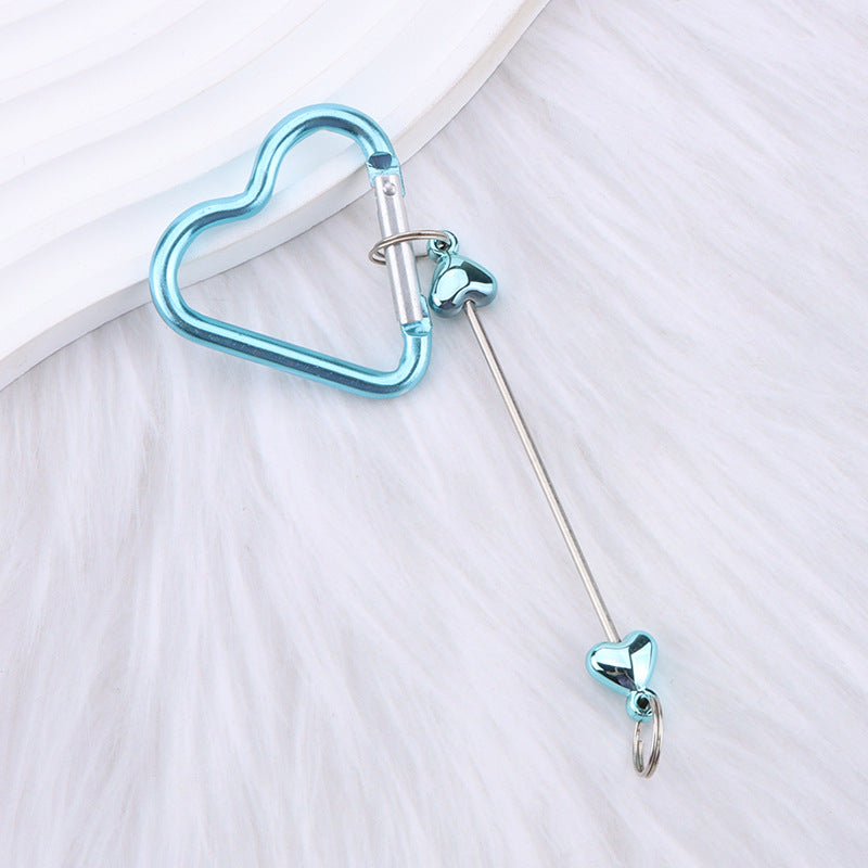 New DIY beaded love pole mountaineering buckle, gourd hook keychain wallet, backpack pendant heart-shaped outdoor use