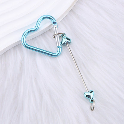 New DIY beaded love pole mountaineering buckle, gourd hook keychain wallet, backpack pendant heart-shaped outdoor use