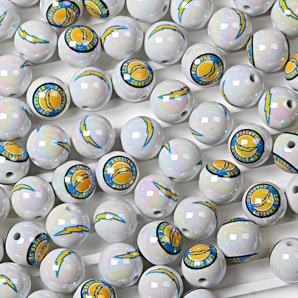 100Pcs 16MM American NFL32 football teams printed round beads DIY double-sided printed bead pen car hanging mobile phone with