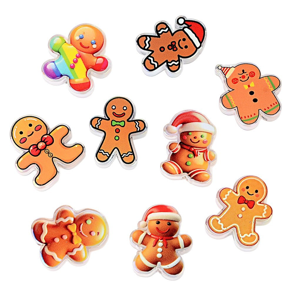 100Pcs Christmas Gingerbread Man Acrylic Sheet Bead DIY Jewelry Accessories, Keychain Mobile Phone Chain Material Manufacturer Wholesale