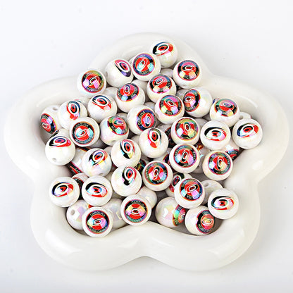 100Pcs US 32 NHL Ice Hockey Teams Printed Beads Beaded DIY Keys Mobile Phone Chain Handmade Jewelry Accessories Spot