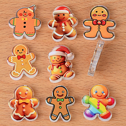 100Pcs Christmas Gingerbread Man Acrylic Sheet Bead DIY Jewelry Accessories, Keychain Mobile Phone Chain Material Manufacturer Wholesale