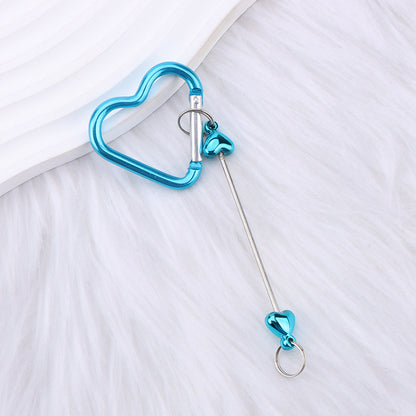 New DIY beaded love pole mountaineering buckle, gourd hook keychain wallet, backpack pendant heart-shaped outdoor use