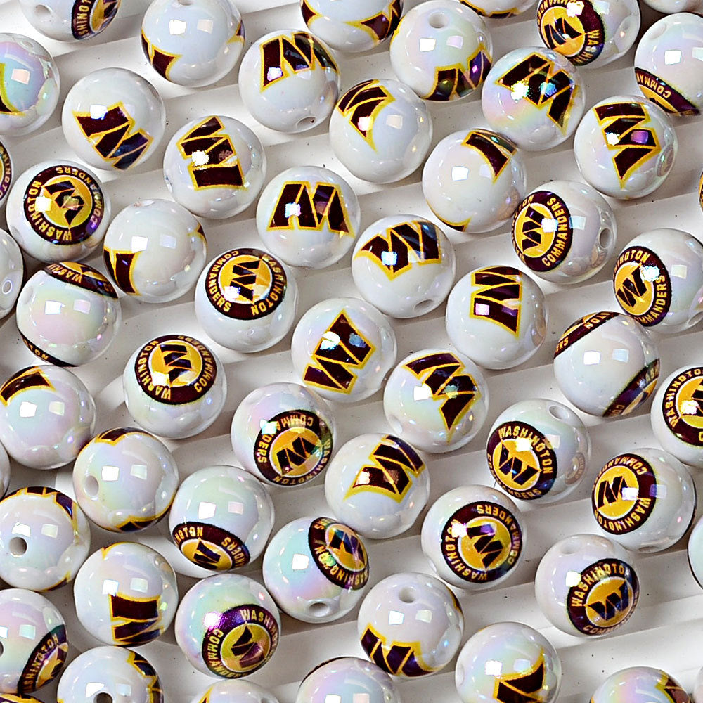 100Pcs 16MM American NFL32 football teams printed round beads DIY double-sided printed bead pen car hanging mobile phone with