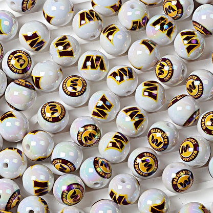 100Pcs 16MM American NFL32 football teams printed round beads DIY double-sided printed bead pen car hanging mobile phone with