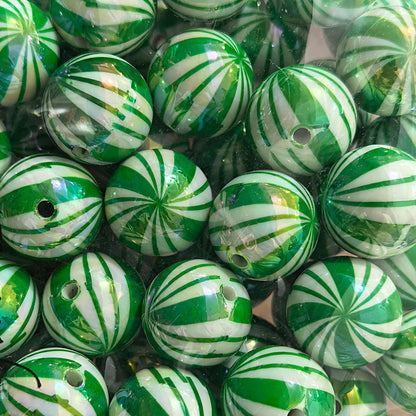 100Pcs 20mm acrylic checkerboard beads christmas striped beads DIY handmade beaded jewelry accessories loose bead material