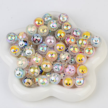 100Pcs Plated Color Printing SKZOO Korean Men's Group Combination Beaded DIY Pen Mobile Phone Chain Keychain Accessories