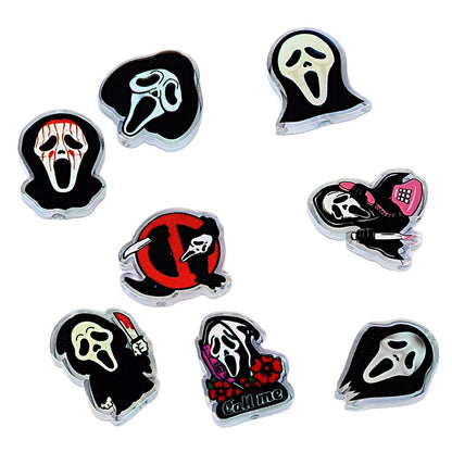 100Pcs Scream Halloween Horror Grimace Acrylic Sheet Bead DIY Printed Bead Pen Mobile Phone Chain Accessories