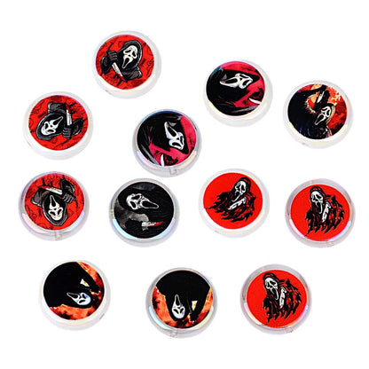 100Pcs 24mm double-sided printing Scream ghost killer through hole beaded DIY key and other jewelry accessories spot wholesale
