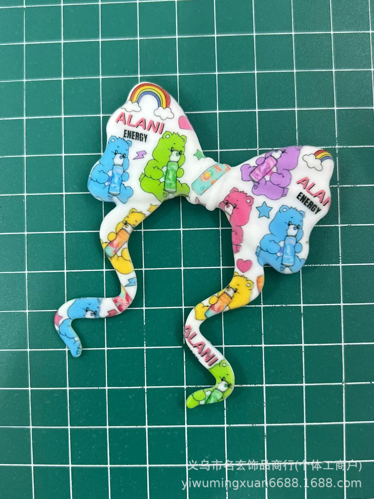 70*59mm双面印花飘带蝴蝶结燕尾蝴蝶结竖孔diy咕笔串珠笔包挂配件