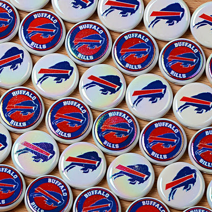 100Pcs 24mm NFL Football Team Acrylic Double Sided Printed Through Hole Beads DIY Bracelet Round Cake Beads
