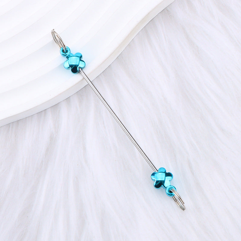 New love gourd flower star shape DIY beaded pole, metal keychain accessories pendant beaded pole