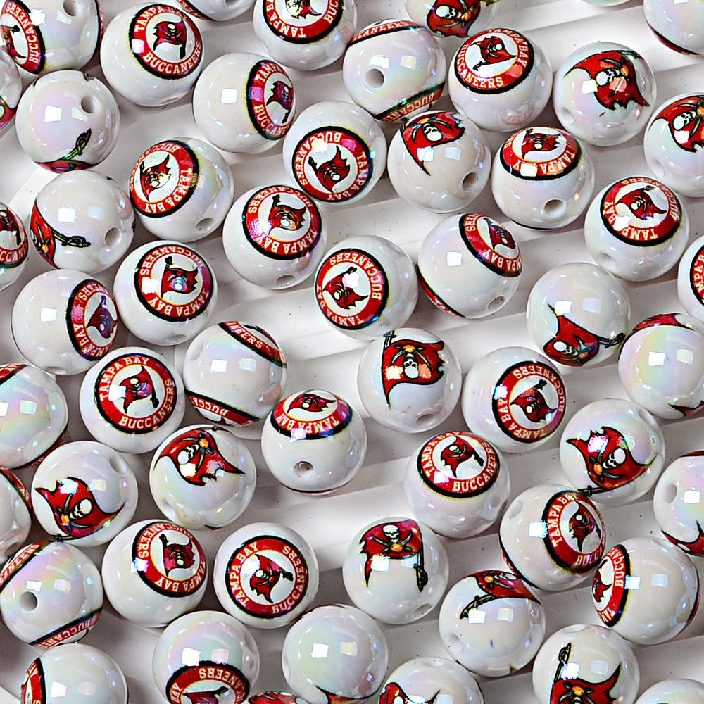 100Pcs 16MM American NFL32 football teams printed round beads DIY double-sided printed bead pen car hanging mobile phone with