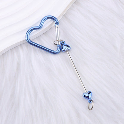New DIY beaded love pole mountaineering buckle, gourd hook keychain wallet, backpack pendant heart-shaped outdoor use
