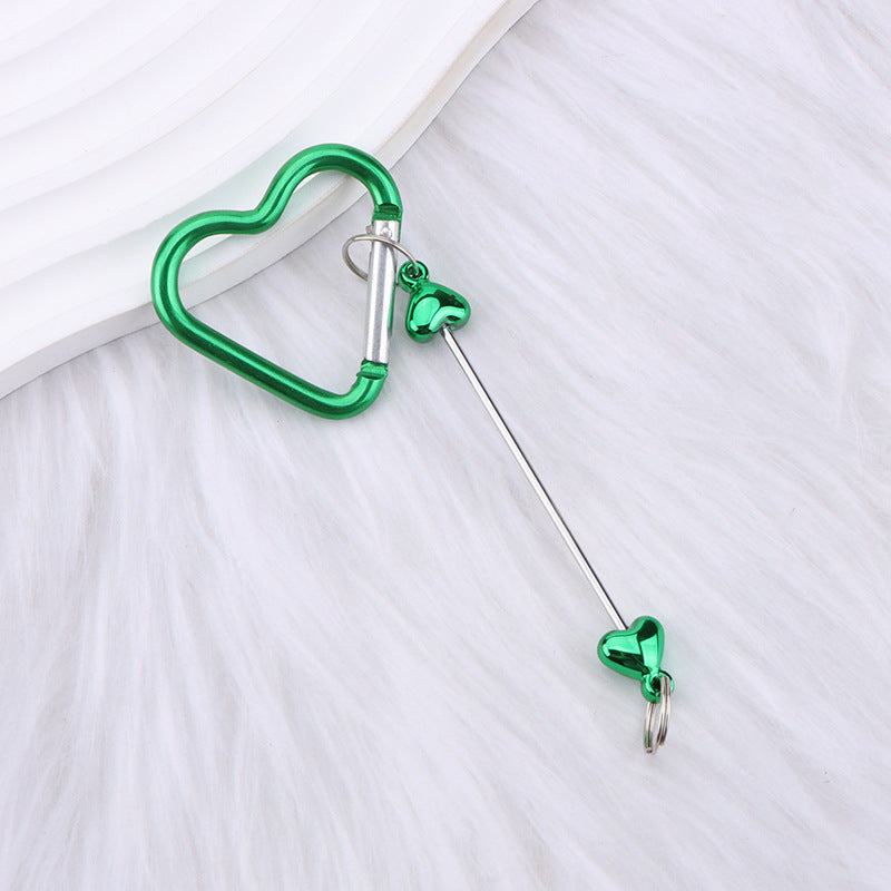 New DIY beaded love pole mountaineering buckle, gourd hook keychain wallet, backpack pendant heart-shaped outdoor use