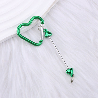 New DIY beaded love pole mountaineering buckle, gourd hook keychain wallet, backpack pendant heart-shaped outdoor use