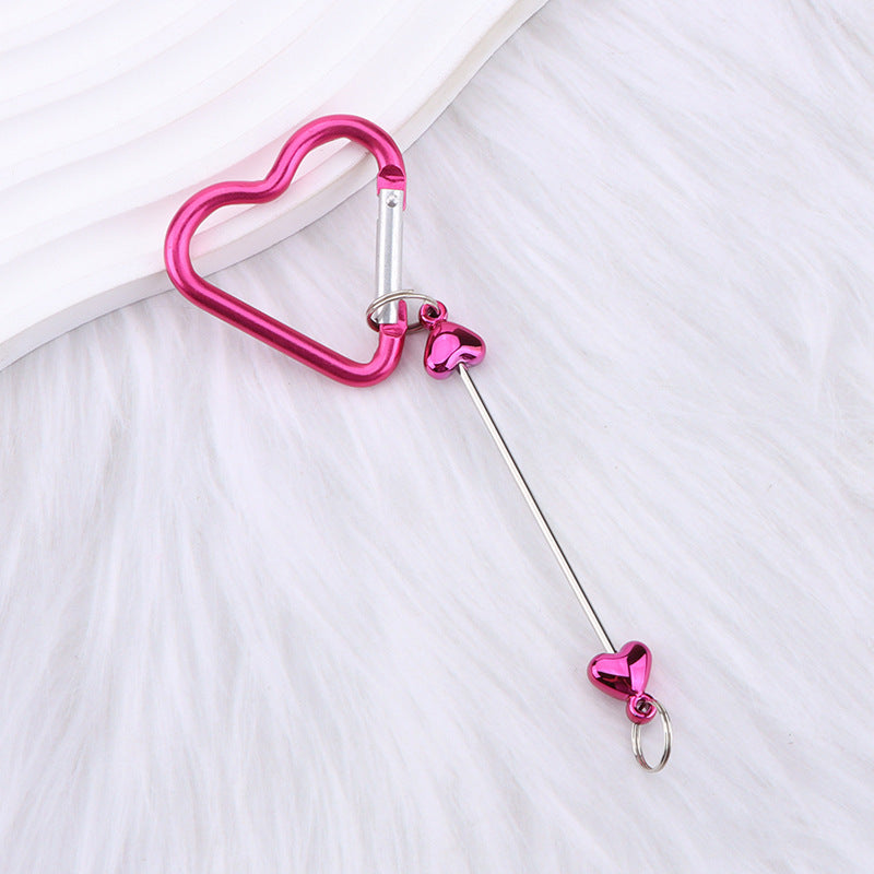 New DIY beaded love pole mountaineering buckle, gourd hook keychain wallet, backpack pendant heart-shaped outdoor use